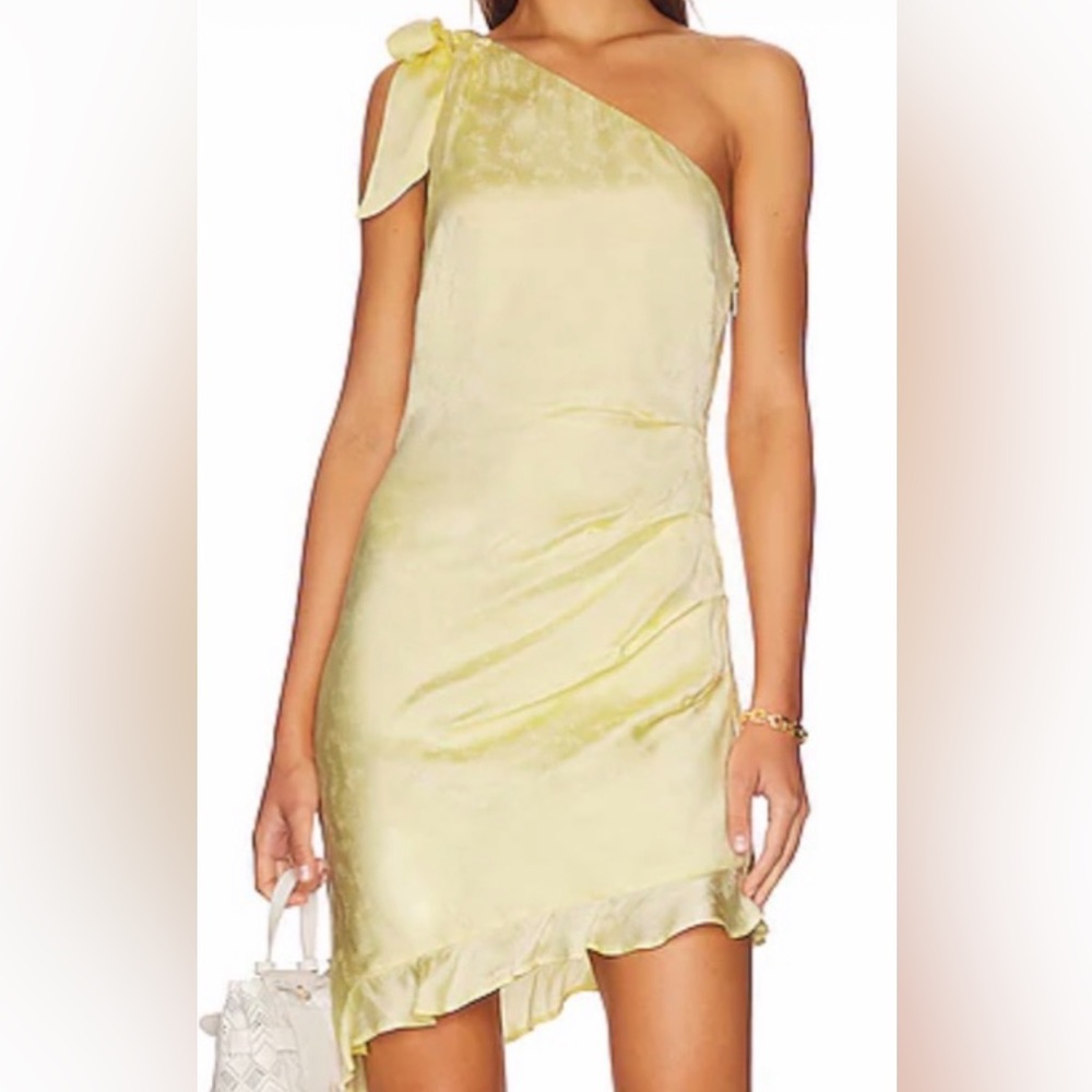 Majorelle Martina Mini Dress Yellow One Shoulder